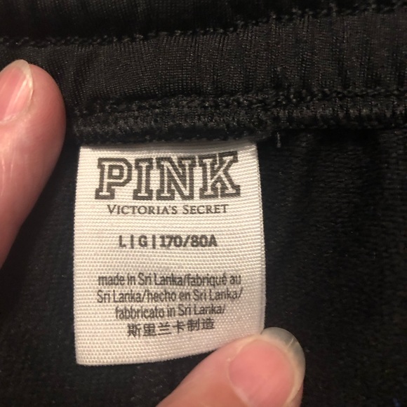 EUC Pink Victoria Secret Track Pants Large Pink Logo On Side Zip On Side & Leg - Picture 5 of 9